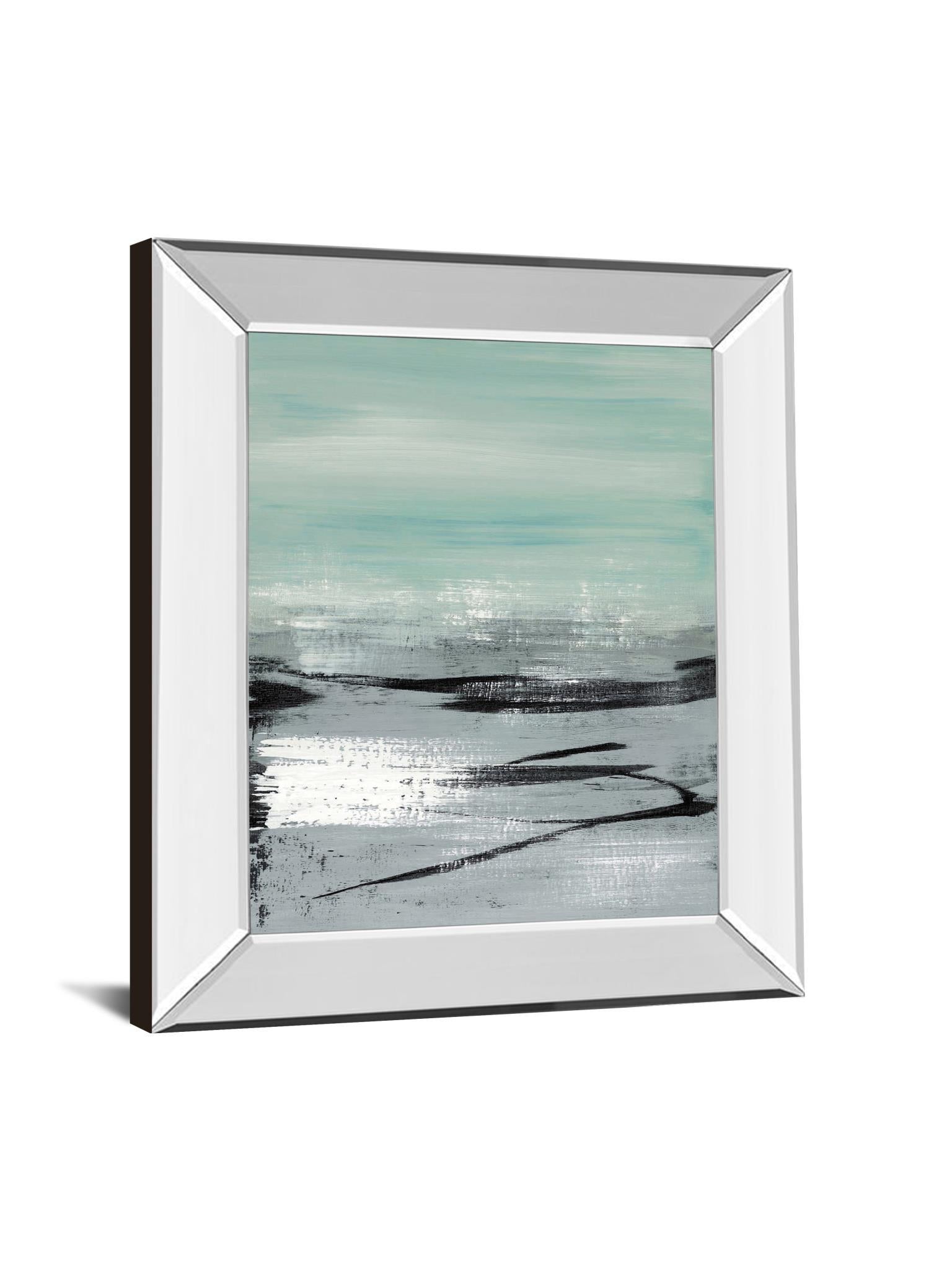 Beach Il By Heather Mcalpine - Mirror Framed Print Wall Art - Gray Classy Art