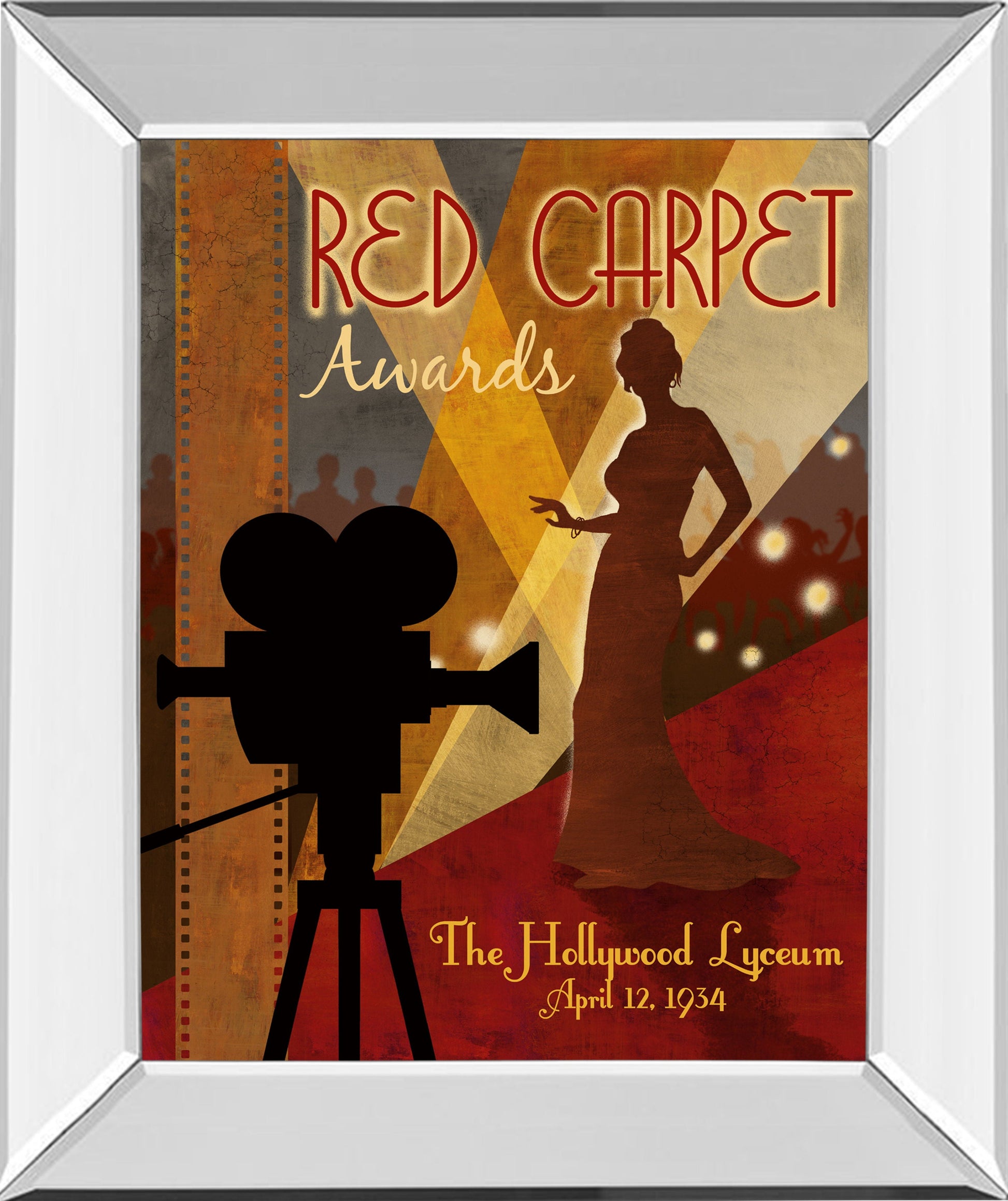 Red Carpet Awards By Conrad Knutsen - Mirror Framed Print Wall Art - Red Classy Art