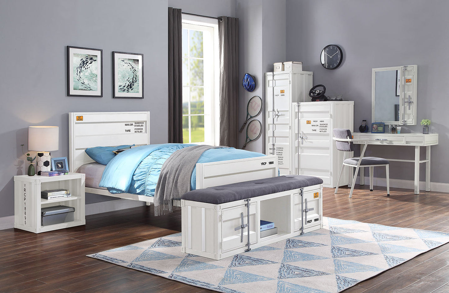 Cargo White Twin Bed ACME East