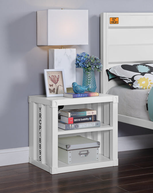 Cargo White Nightstand (USB) ACME East