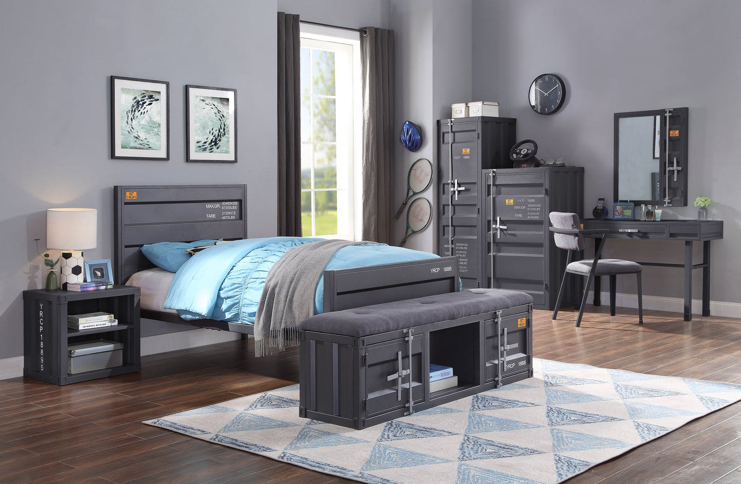 Cargo Gunmetal Twin Bed ACME East