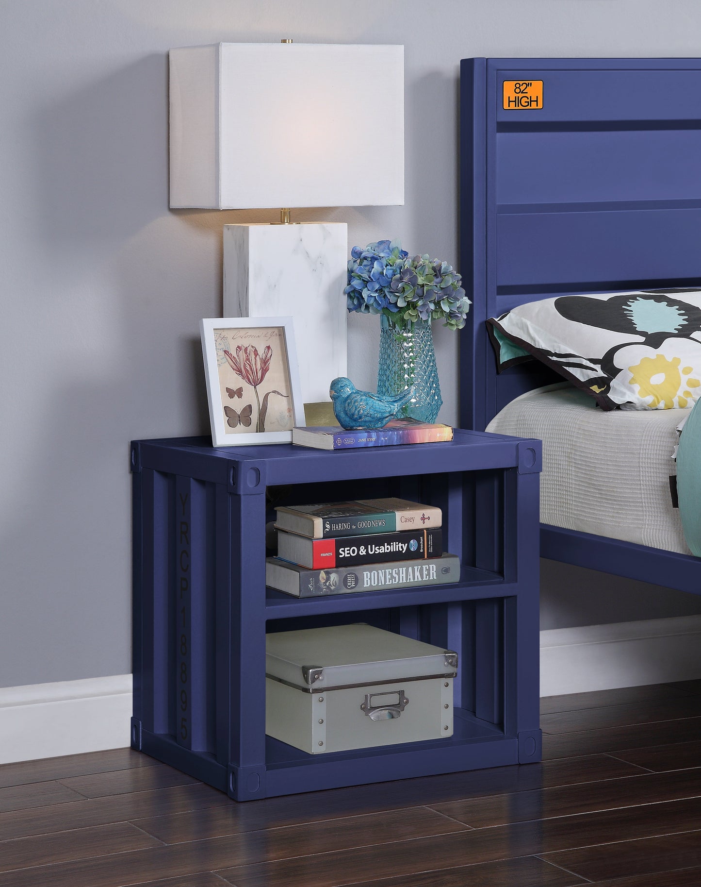 Cargo Blue Nightstand (USB) ACME East