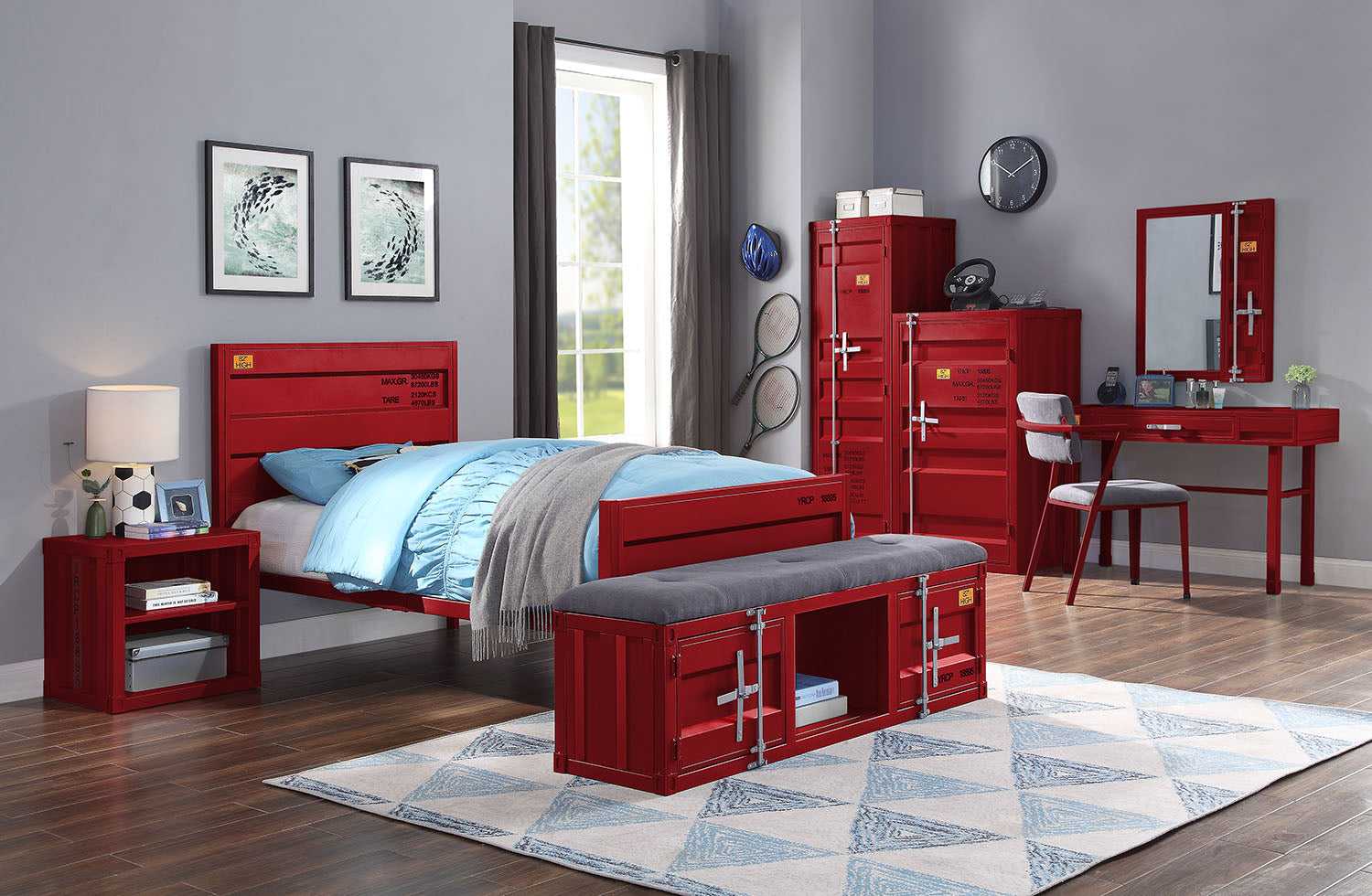 Cargo Red Twin Bed ACME East