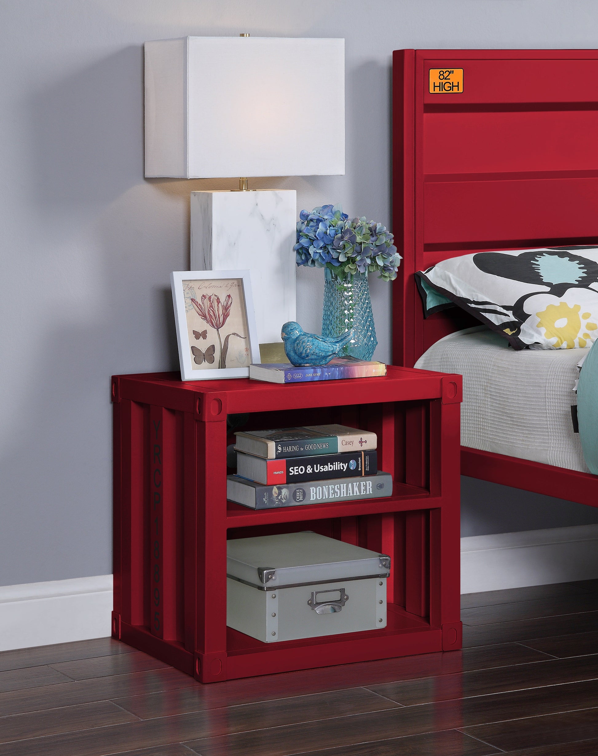 Cargo Red Nightstand (USB) ACME East