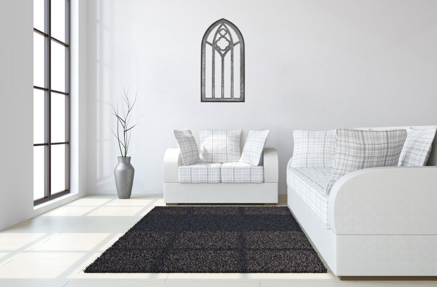 47x24 Metal Wall Decor - Dark Gray Classy Art