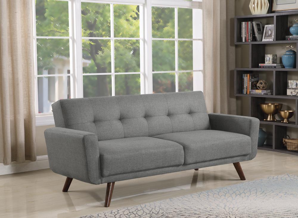 Mid-Century Modern Grey and Walnut Sofa Bed Coaster Z2 Premium