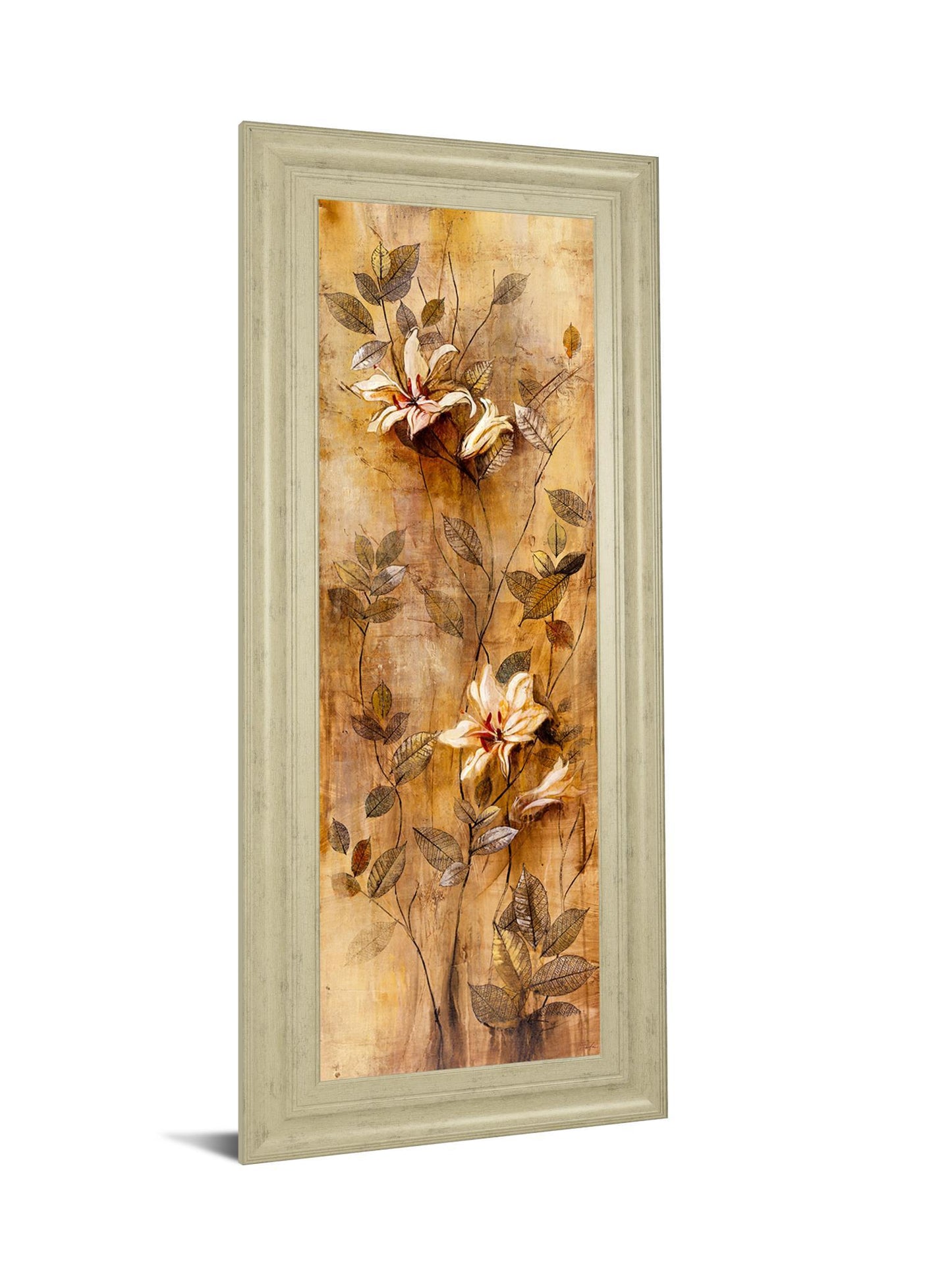 Candlelight Lilies Il By Douglas - Framed Print Wall Art - Beige Classy Art