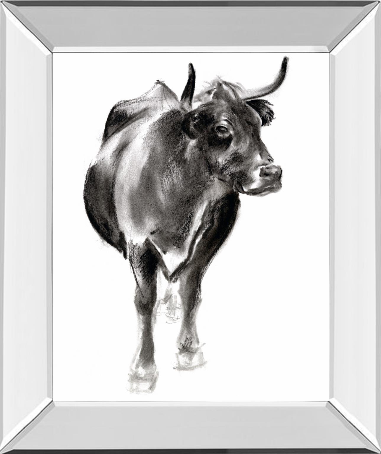 Charcoal Cattle I By Jennifer Paxton Parker - Dark Gray Classy Art