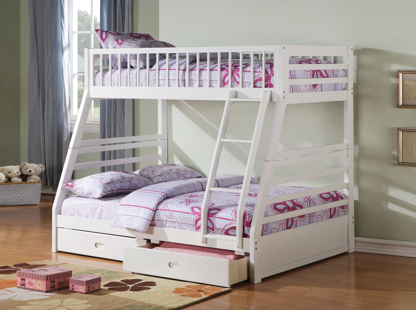 Jason White Bunk Bed (Twin/Full) ACME East