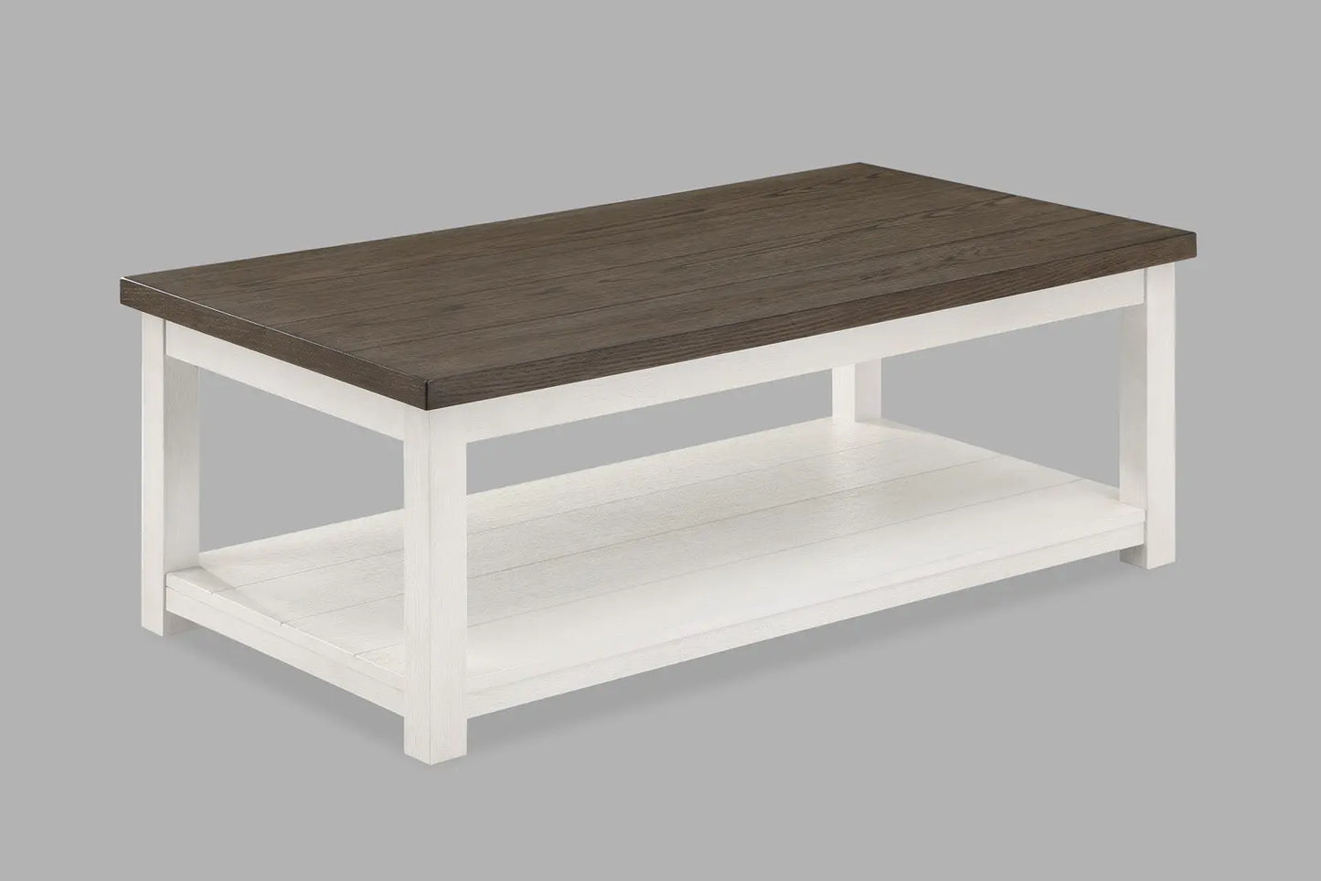 Dakota Chalk White Coffee Table with Casters Crown Mark