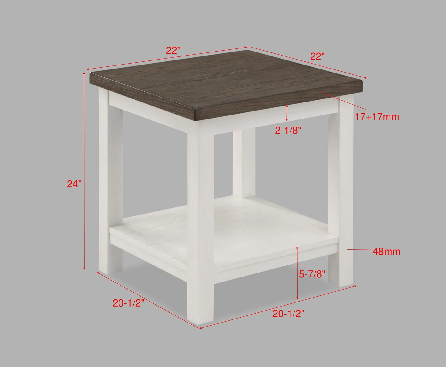 Dakota Chalk White End Table Crown Mark