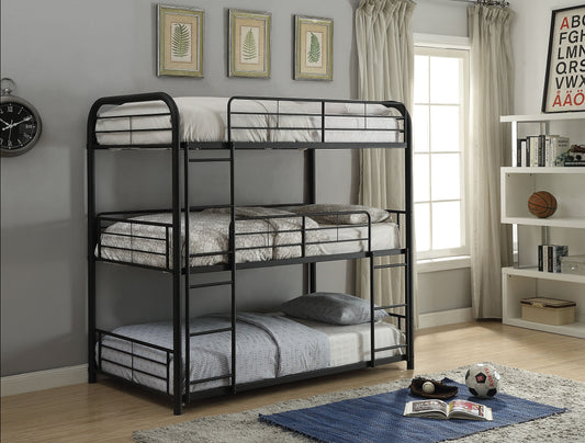 Cairo Sandy Black Bunk Bed (Triple Full) ACME East