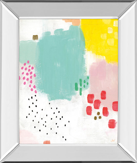 Dots And Colours-Mattie By Joelle Wehkamp - Mirror Framed Print Wall Art - Green Classy Art