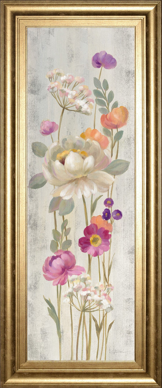 Retro Floral II By Silvia Vassileva - Light Gray Classy Art