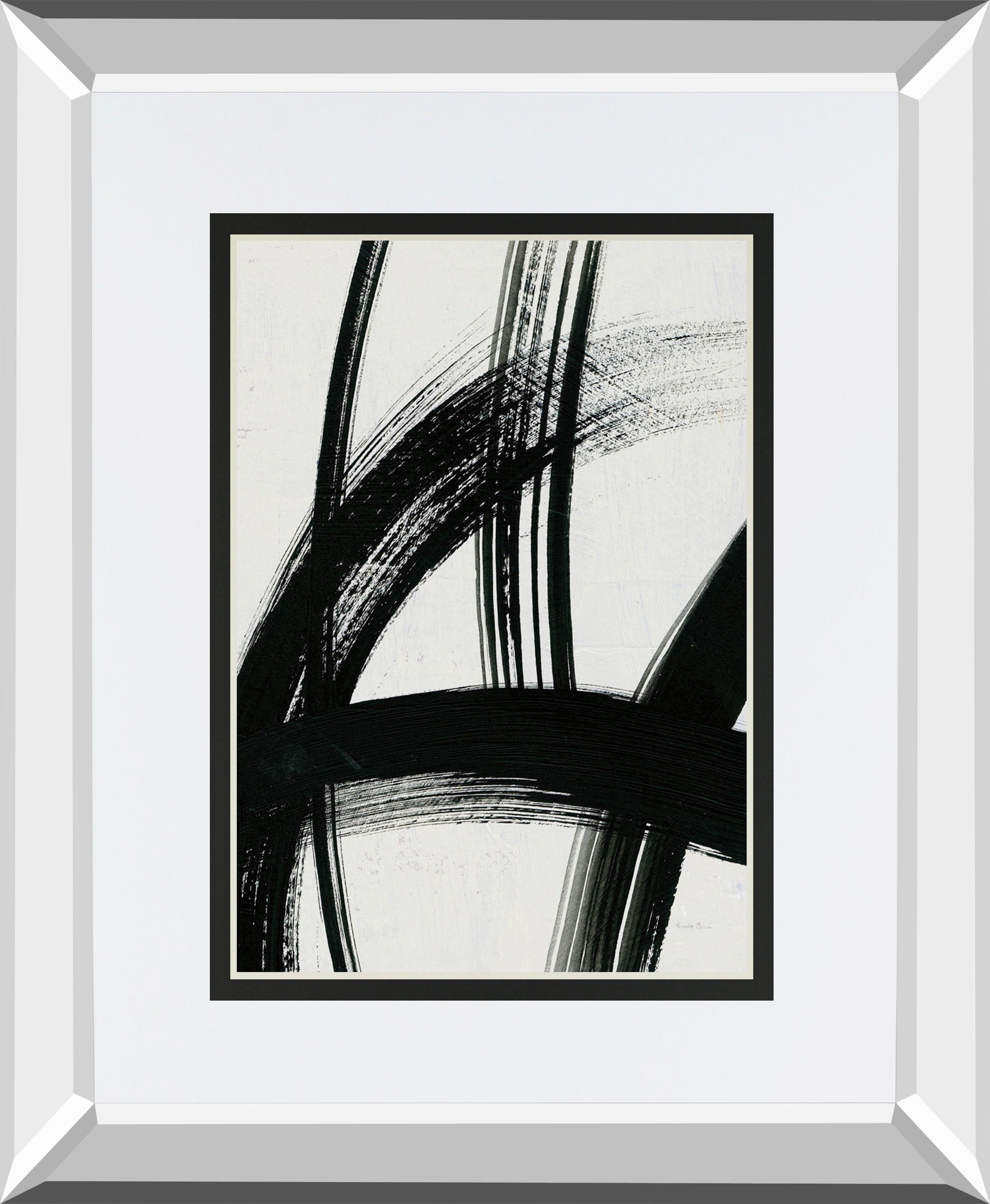 Spontaneous II By Farida Zaman Mirrored Frame - Black Classy Art
