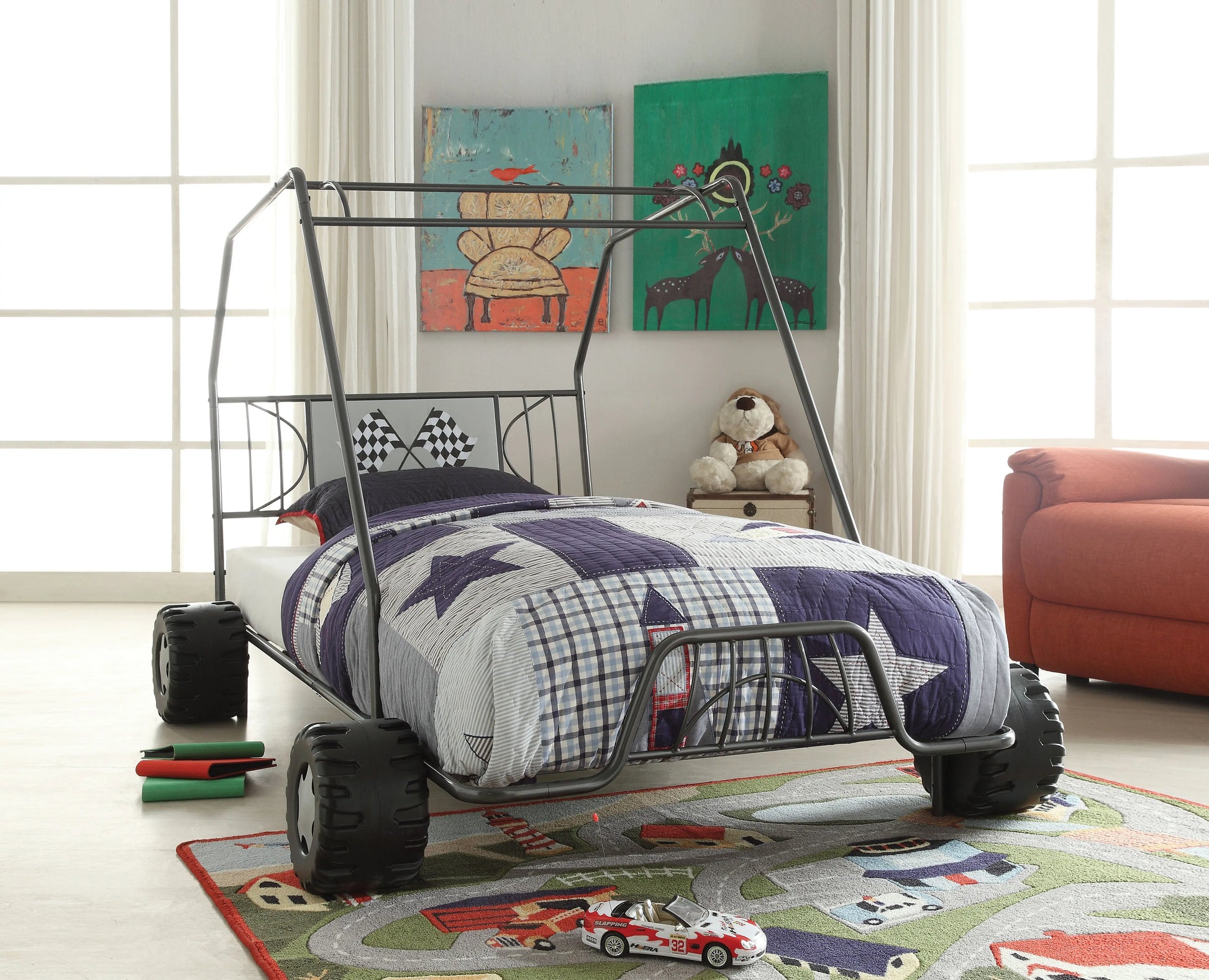 Xander Gunmetal Go Kart Twin Bed ACME East