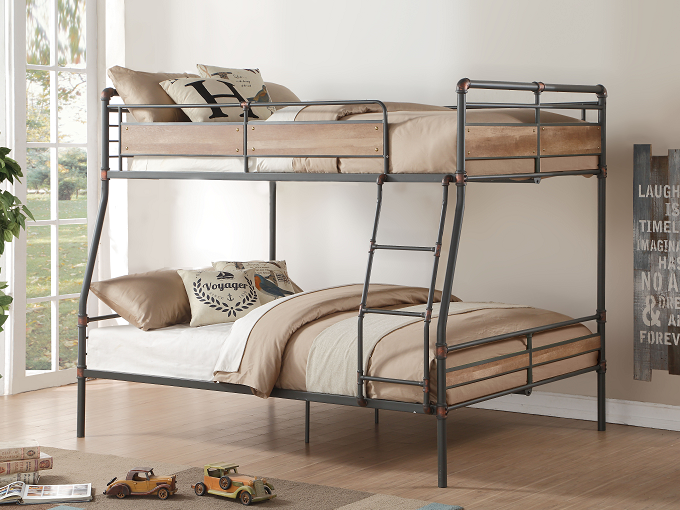 Brantley II Sandy Black & Dark Bronze Hand-Brushed Full XL/Queen Bunk Bed ACME East