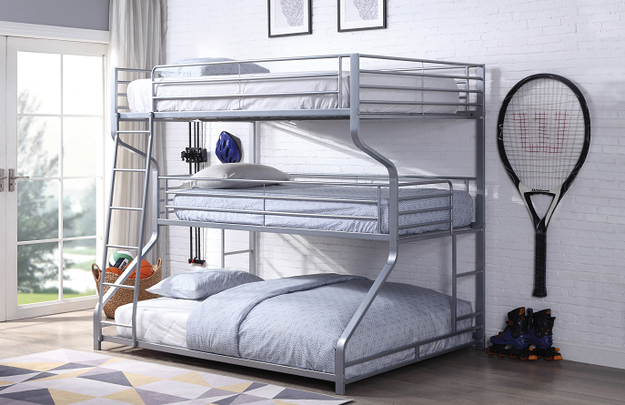 Caius II Silver Bunk Bed (Triple Full/Twin/Queen) ACME East