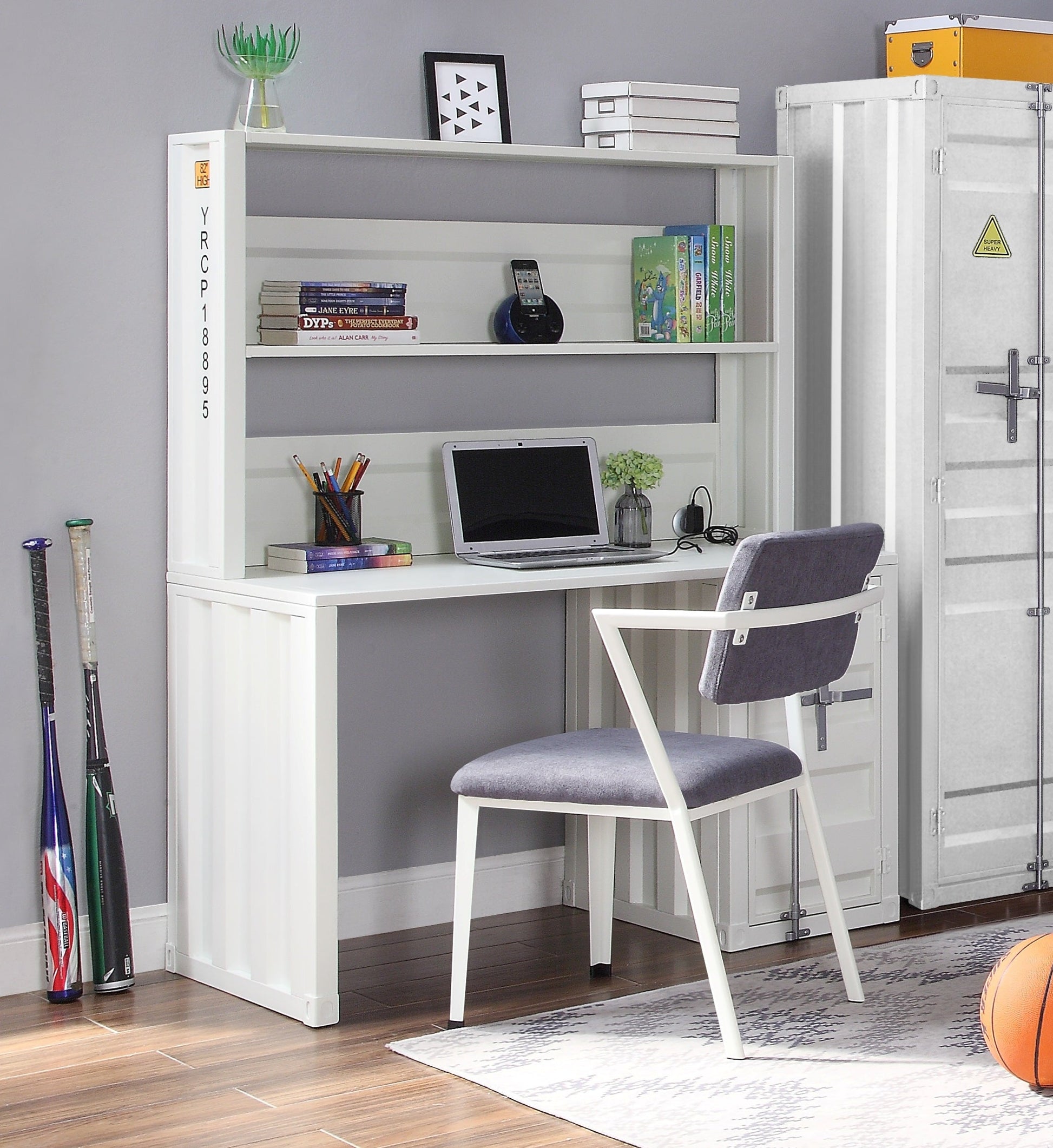 Cargo White Desk & Hutch ACME East