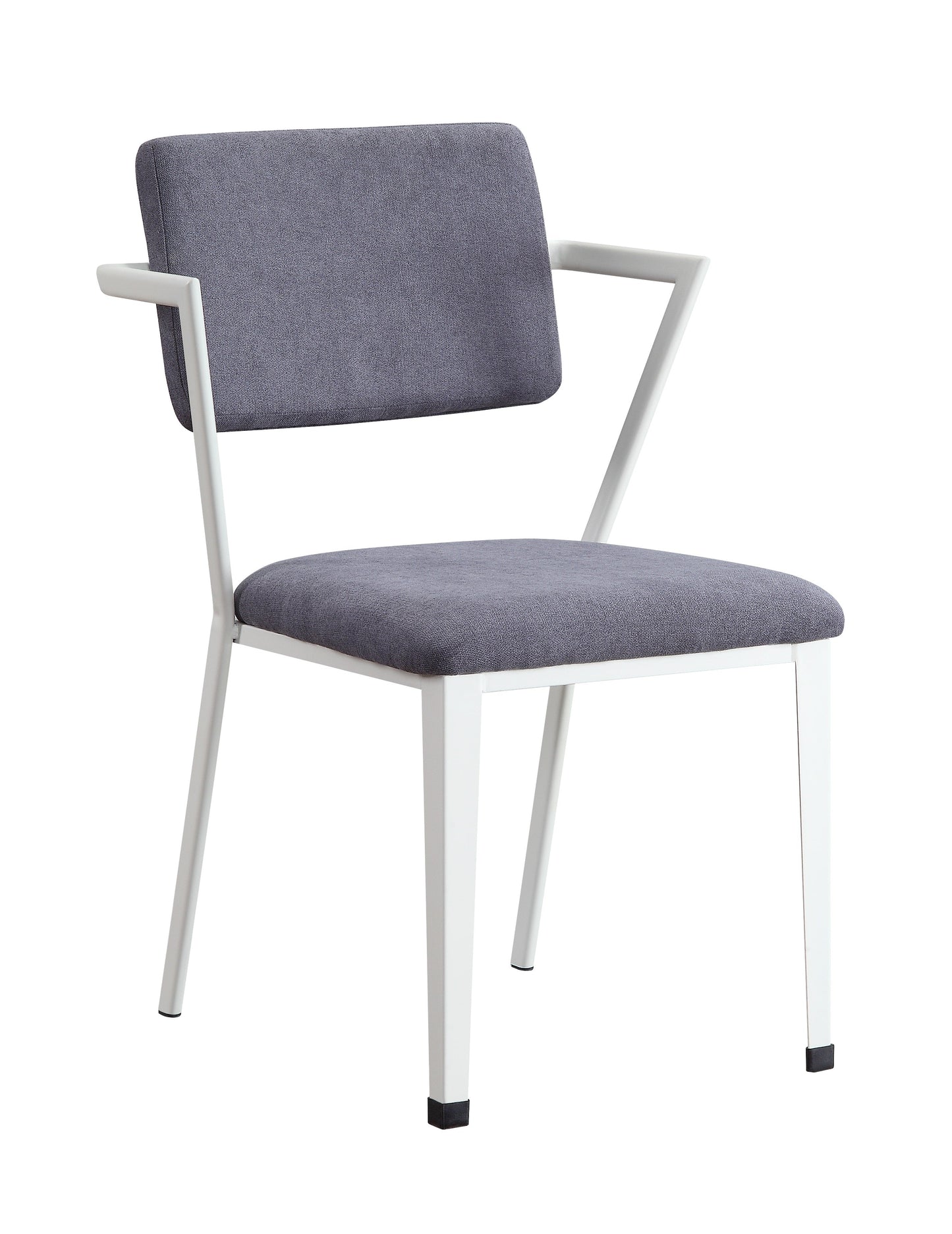 Cargo Gray Fabric & White Chair ACME East