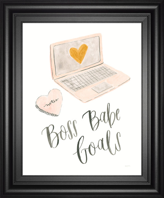 Boss Babe I By Jenaya Jackson - Framed Print Wall Art - White Classy Art