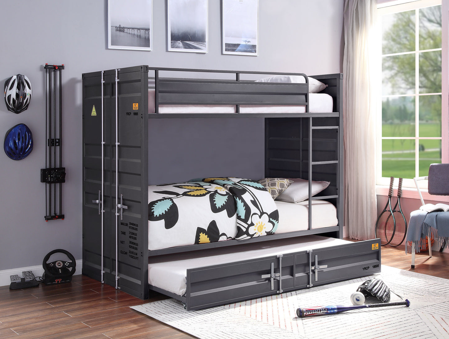 Cargo Gunmetal Bunk Bed (Twin/Twin) ACME East