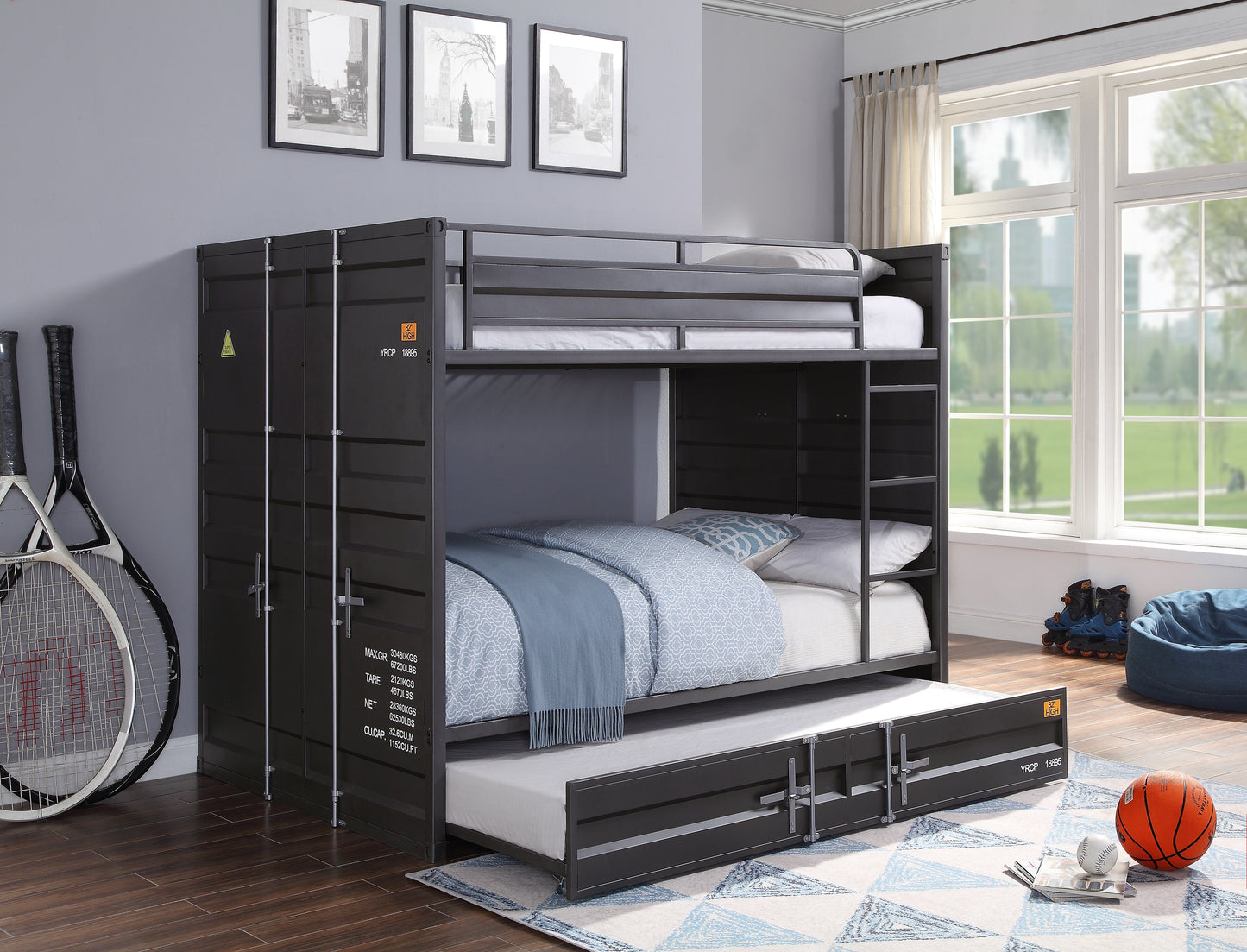 Cargo Gunmetal Bunk Bed (Full/Full) ACME East