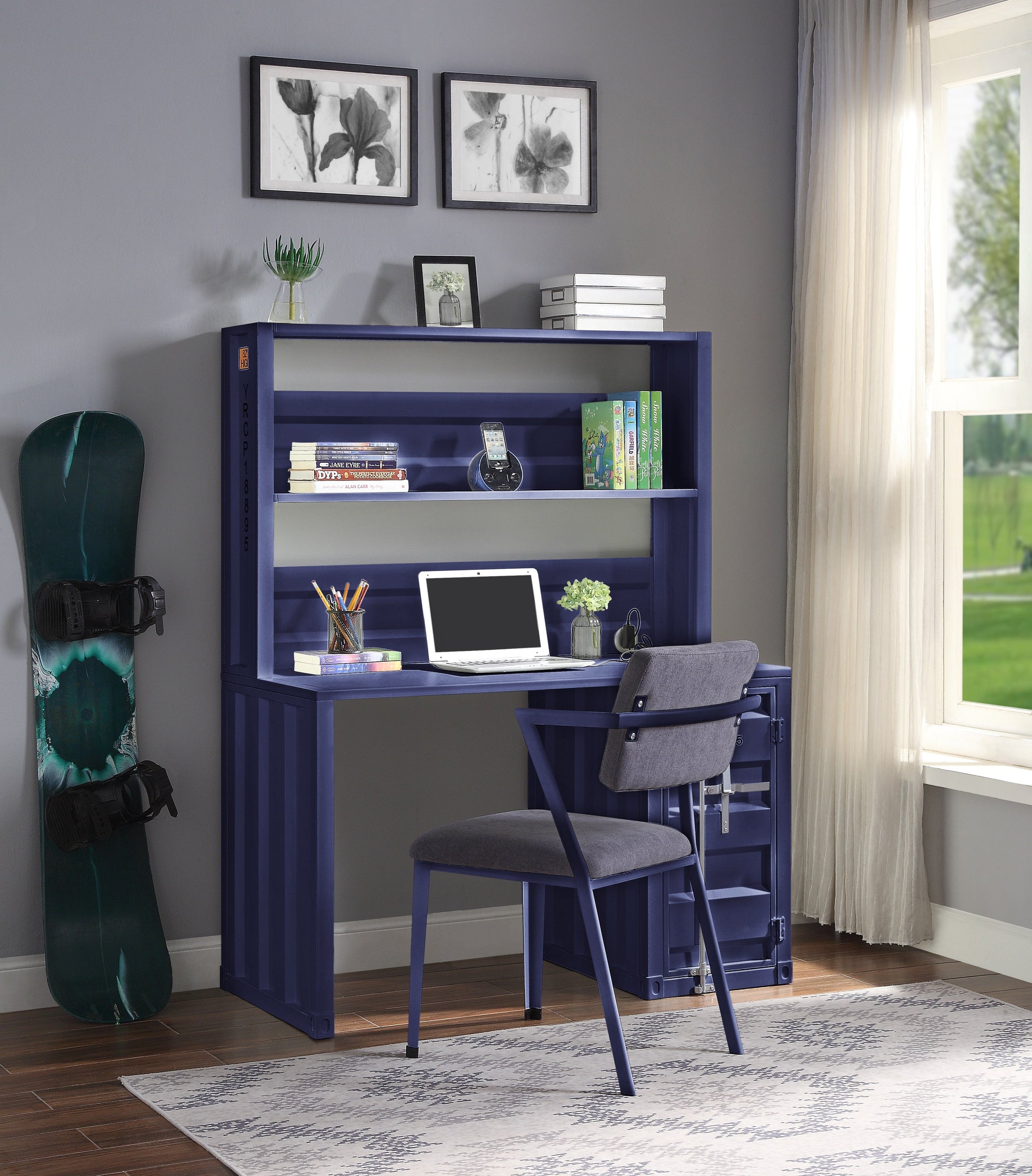 Cargo Blue Desk & Hutch ACME East