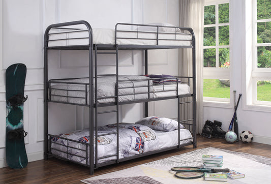 Cairo Gunmetal Bunk Bed (Triple Twin) ACME East