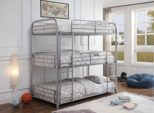 Cairo Silver Bunk Bed (Triple Twin) ACME East