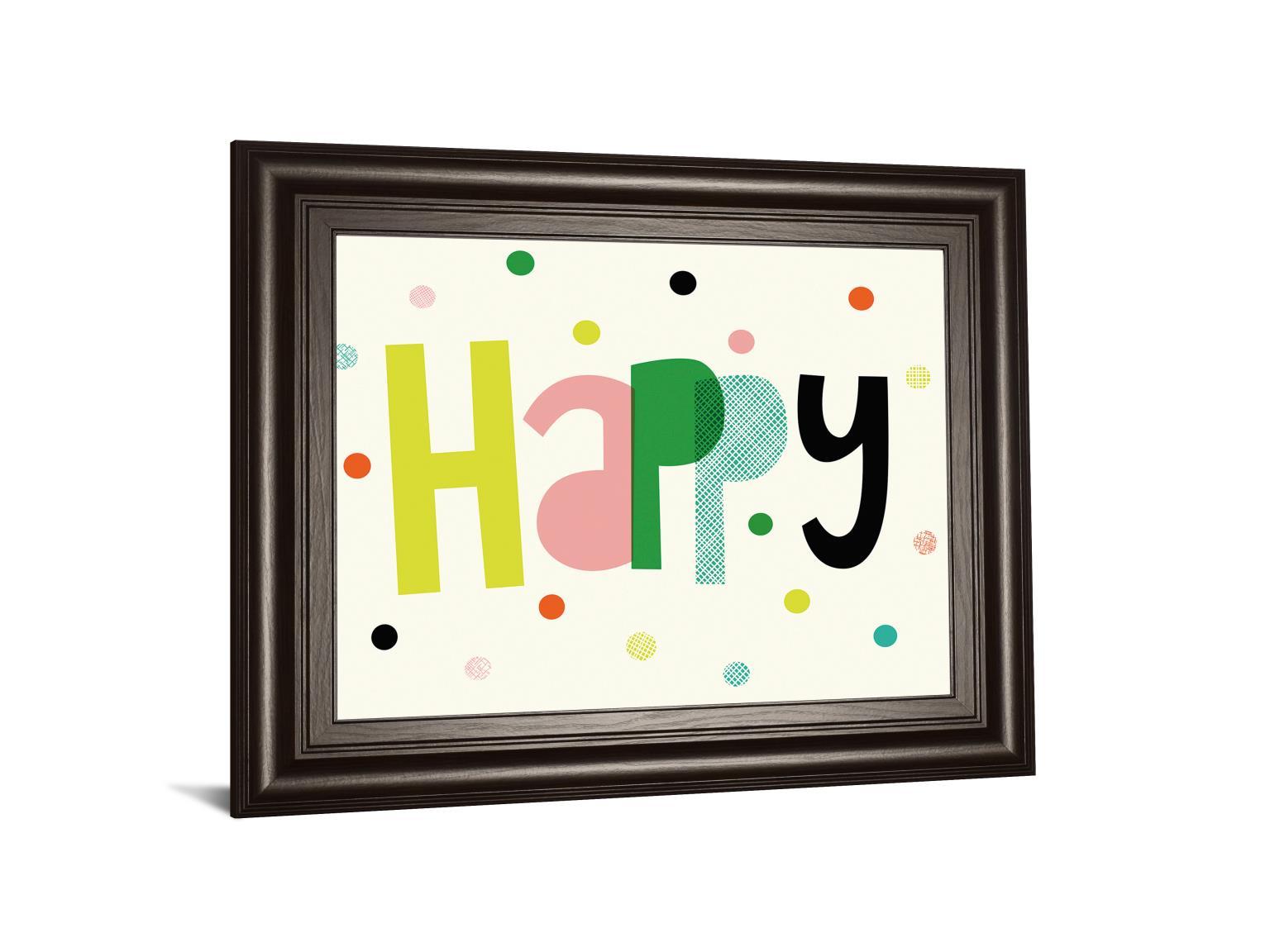 Happy By Sophie Ledesma - Framed Print Wall Art - White Classy Art