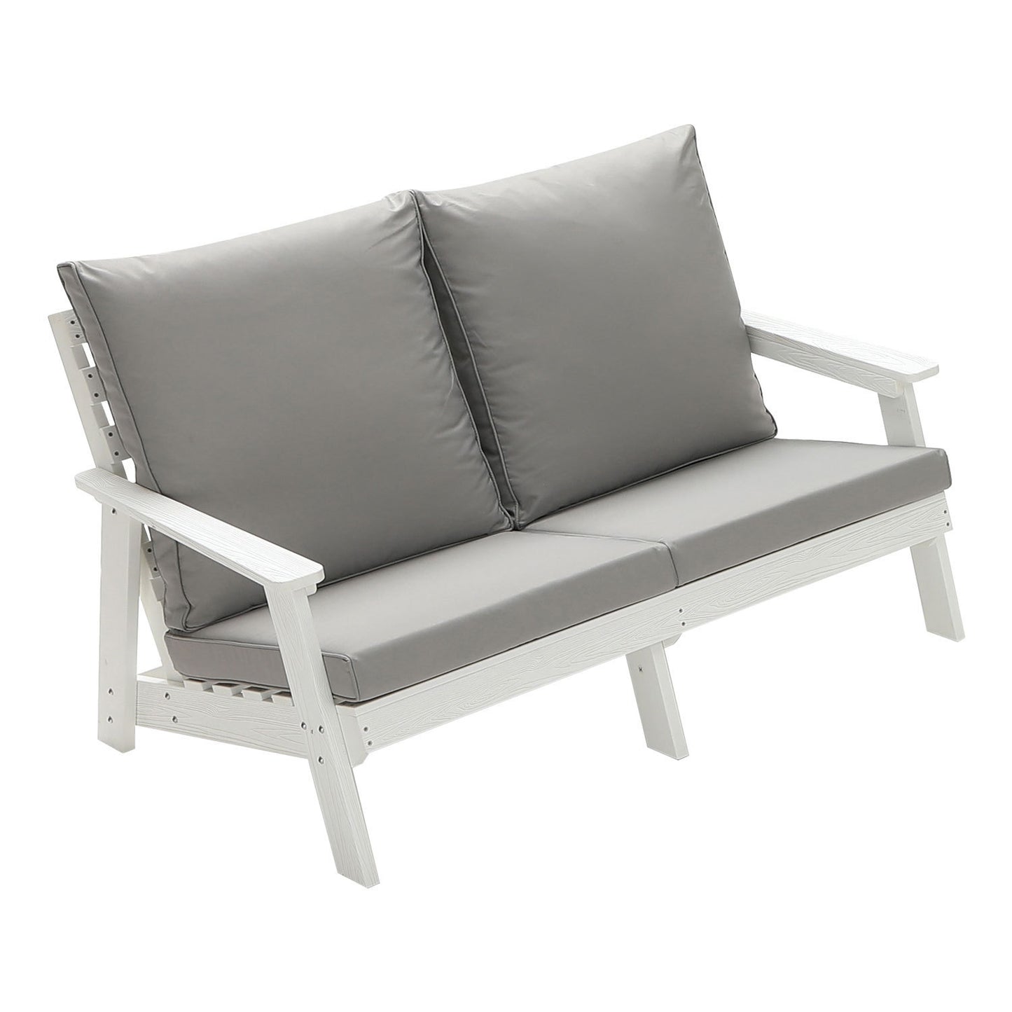 4-Piece Conversation Patio Set, HIPS Weather Resistance Outdoor Sofa and Coffee Table, White/Grey ***(FREE SHIPPING)*** House to Home Furnishings LLC