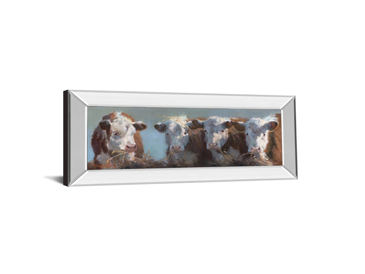 Little Bull & The Babes By Carolyne Hawley - Print Wall Art - White Classy Art