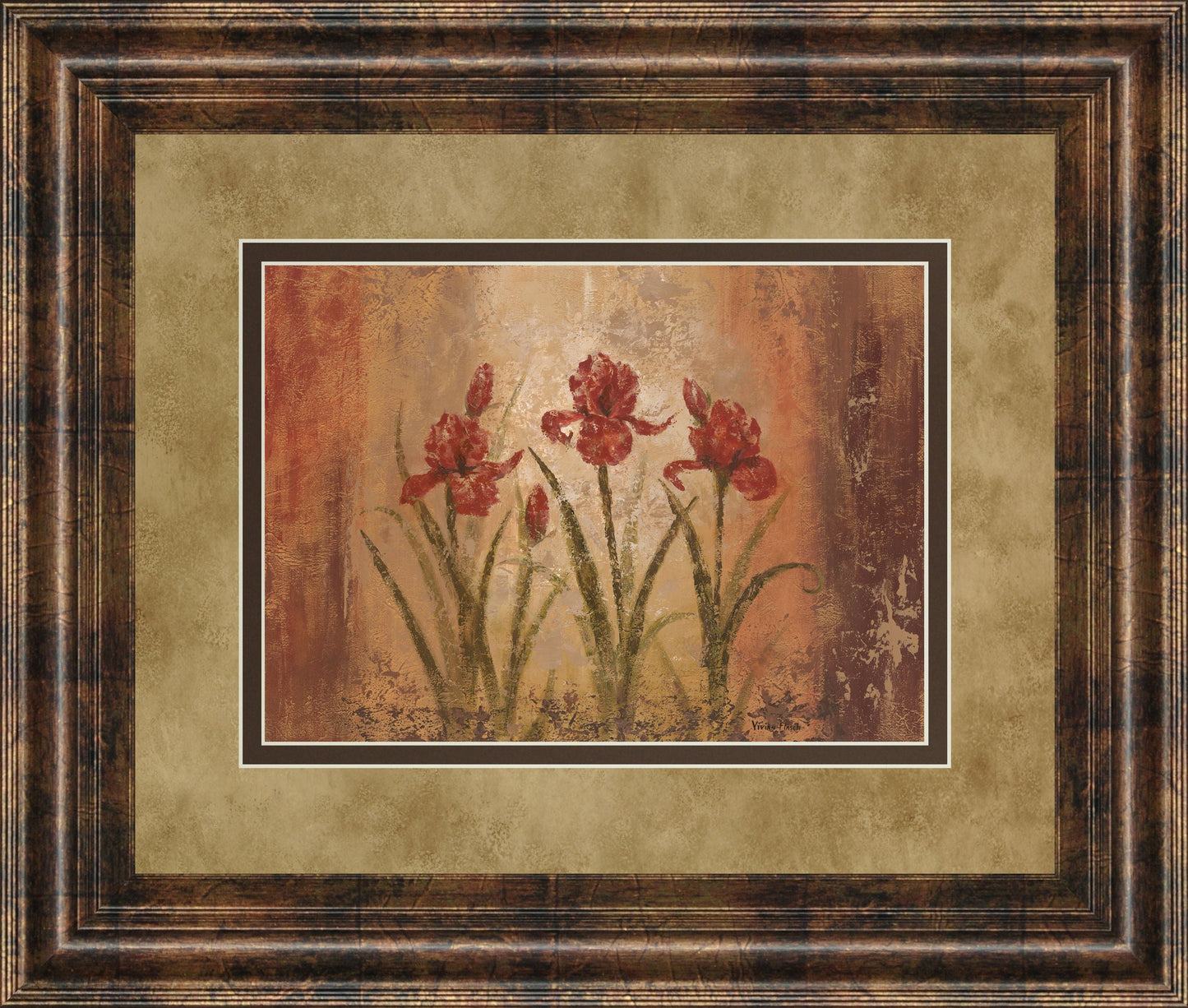 The Iris Style By Vivian Flasch - Framed Print Wall Art - Red Classy Art