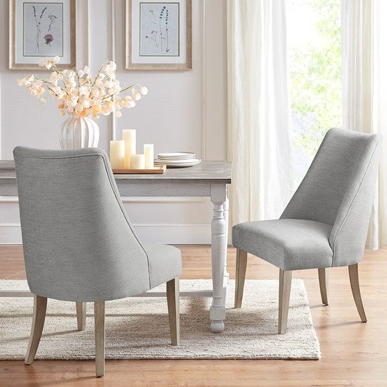 Upholstered Dining chair Set of 2 Light Grey Olliix.com