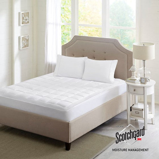 3M Microfiber Mattress Pad White Queen Olliix.com