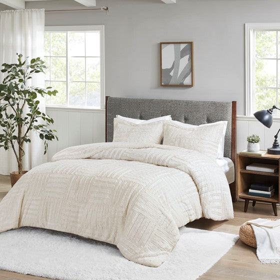 Fur Down Alternative Comforter Mini Set Ivory Twin Olliix.com