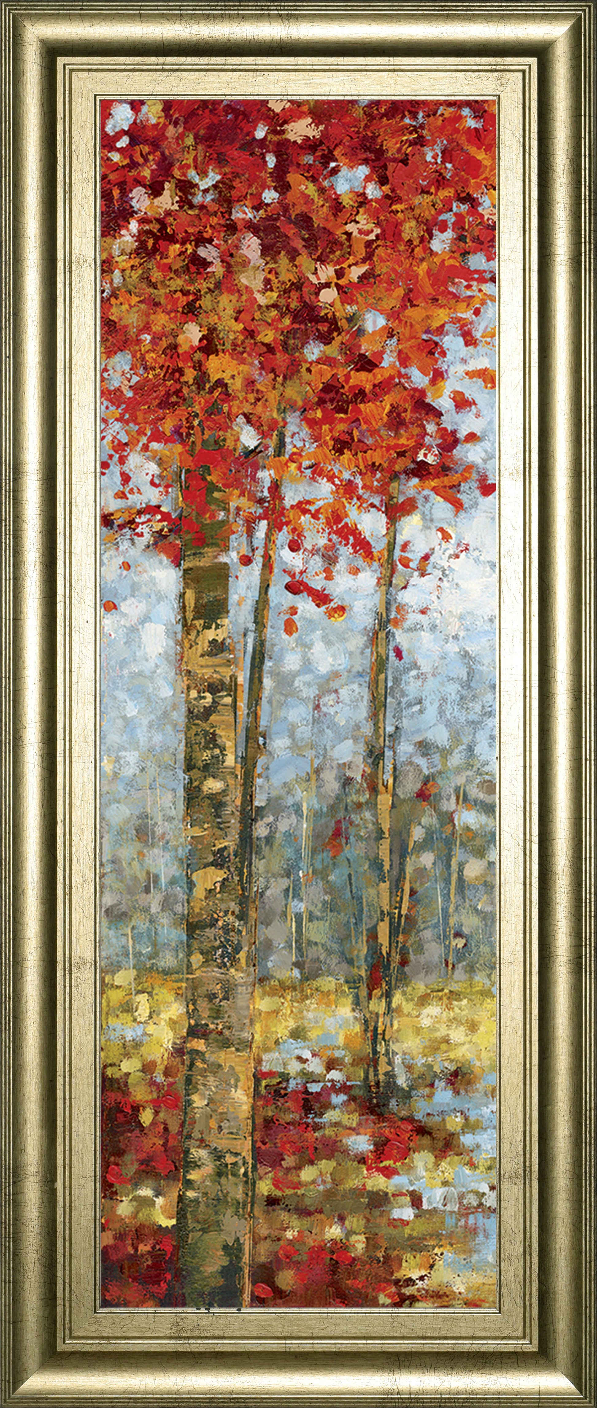 Crimson Woods I By Carmen Dolce - Framed Print Wall Art - Red Classy Art