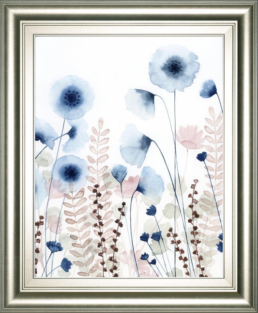 22x26 Sweet Flower Field I By Grace Popp - Light Blue Classy Art