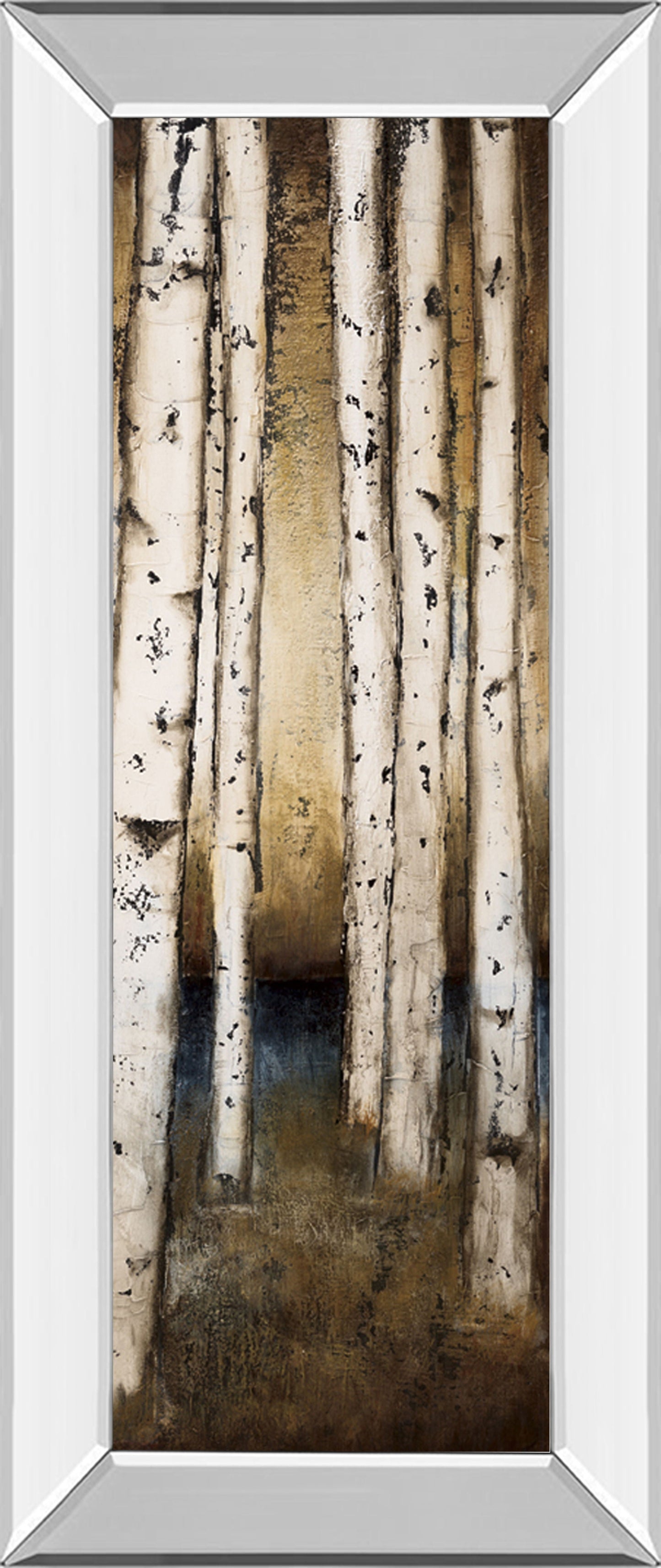 Birch Landing III By St Germain - Mirror Framed Print Wall Art - White Classy Art