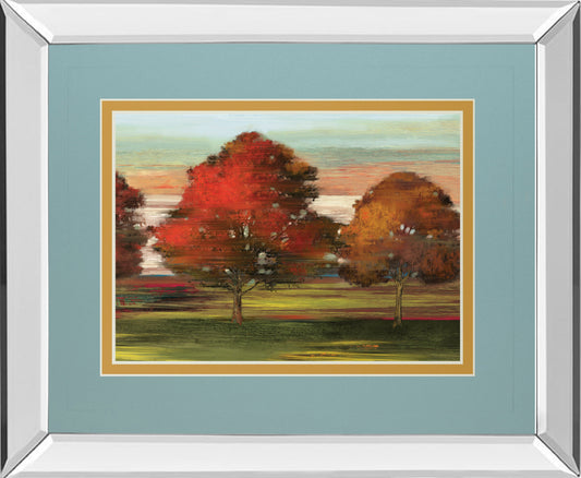 Tress In Motion By Alison Pearce - Mirror Framed Print Wall Art - Red Classy Art