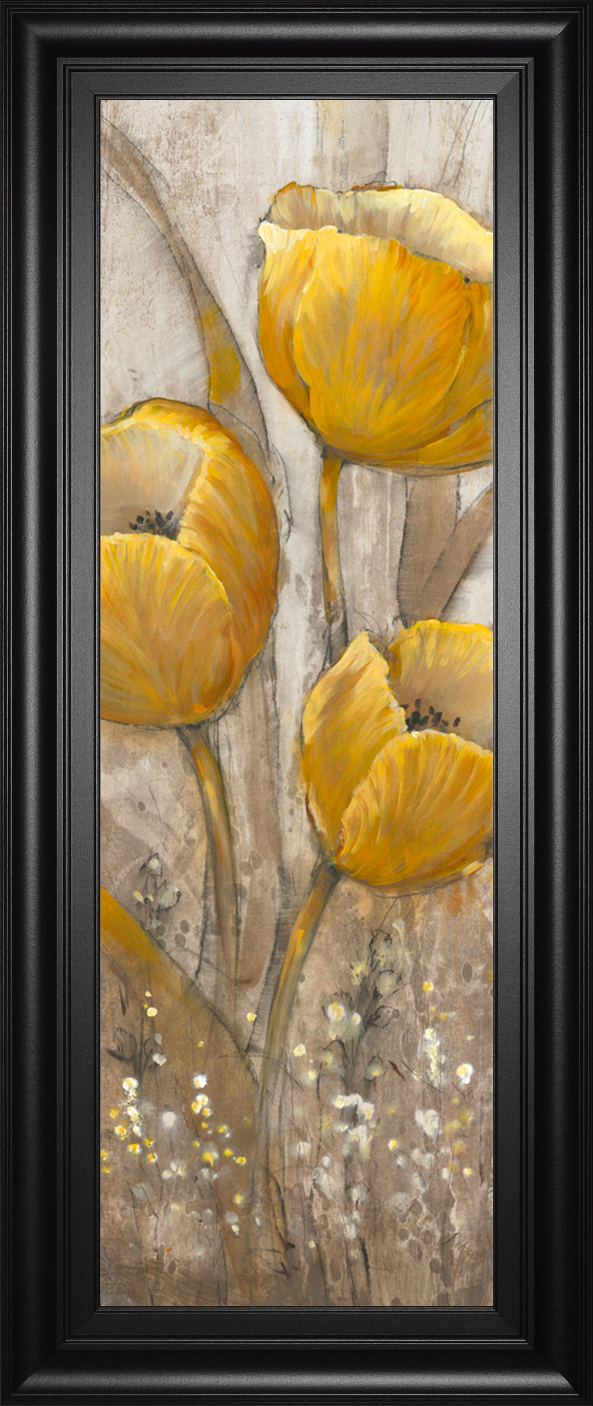 Ochre Tulips Il By Tim Otoole - Framed Print Wall Art - Yellow Classy Art