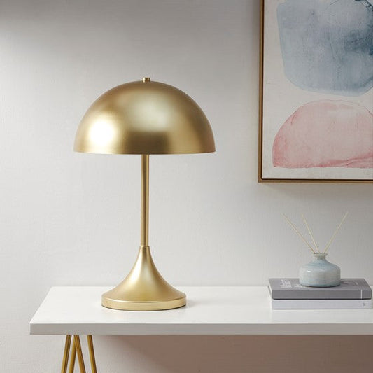 Dome-Shaped 2-Light Metal Table Lamp Gold Olliix.com