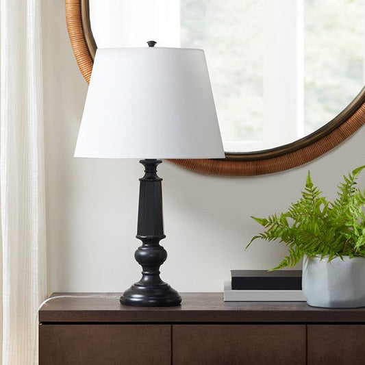 Black Faceted Table Lamp 24.25"H Black Olliix.com