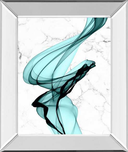 Teal Ribbons I Mirror Framed By Irena Orlov - Green Classy Art