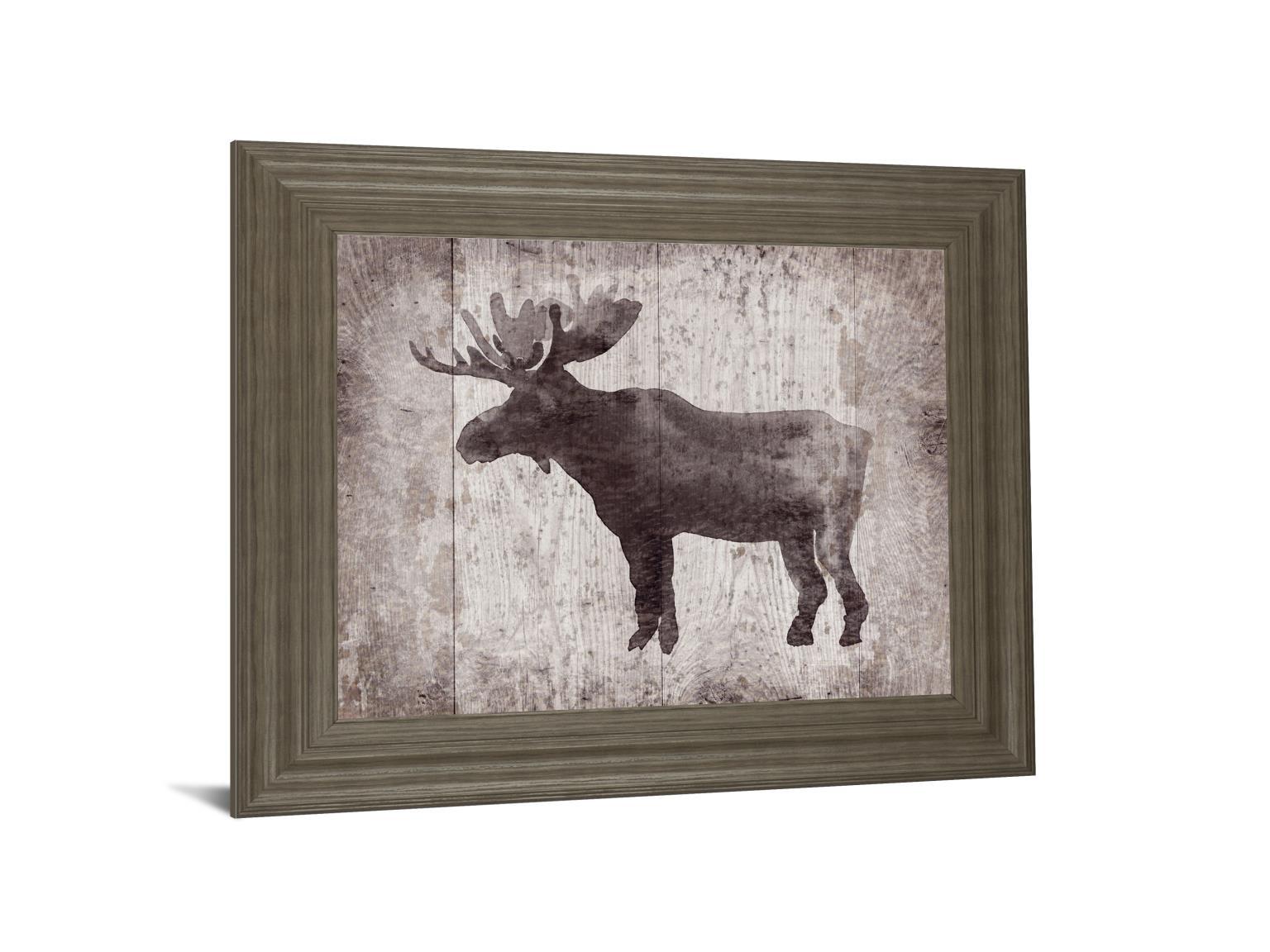 Wildness Iv-timber By Sandra Jacobs - Framed Elk Print Wall Art - Dark Brown Classy Art