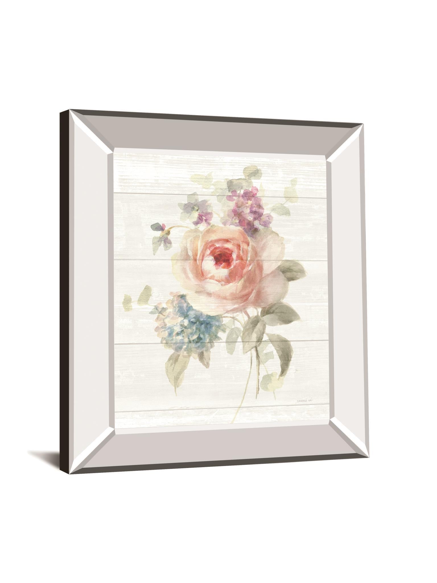 Cottage Garden III Shiplap By Danhui Nai - Mirror Framed Print Wall Art - White Classy Art