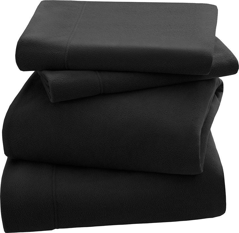 3M Scotchgard Micro Fleece Sheet Set Full Black Olliix.com