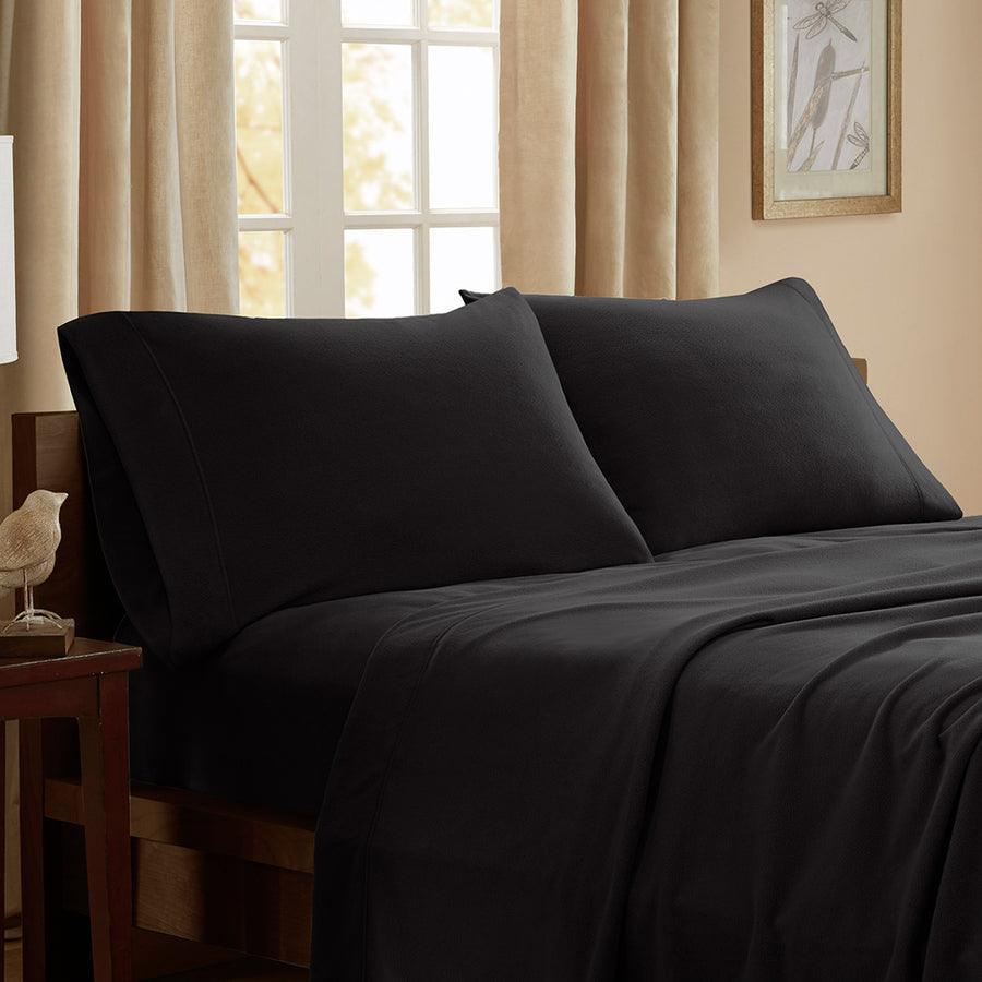 3M Scotchgard Micro Fleece Sheet Set Full Black Olliix.com