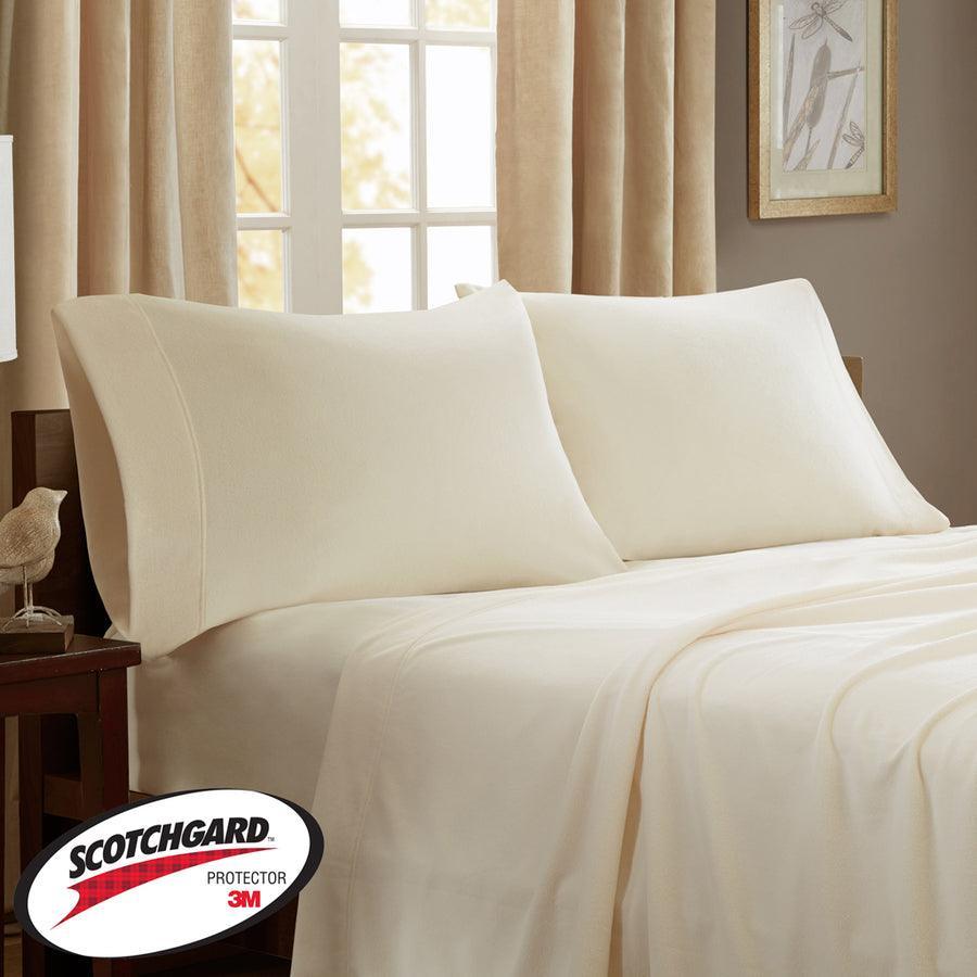 3M Scotchgard Micro Fleece Sheet Set King Ivory Olliix.com